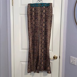 Zara bell bottom snake print pants